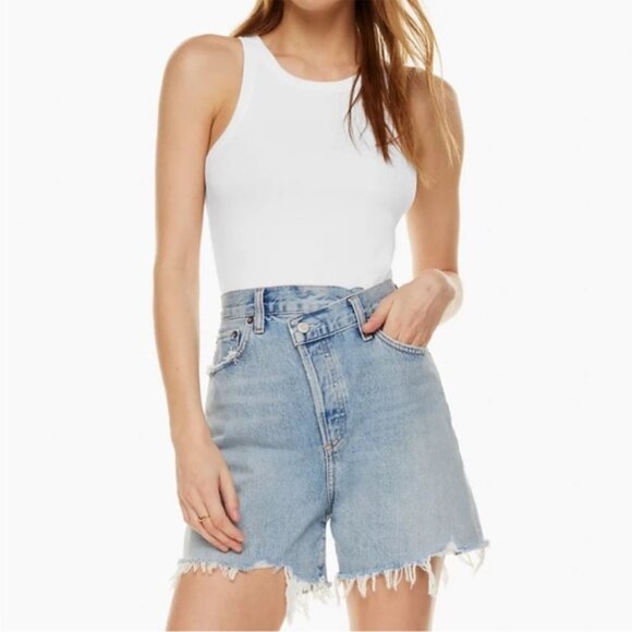 NEW AGOLDE Criss Cross Jean Shorts Size 27 - Picture 1 of 5